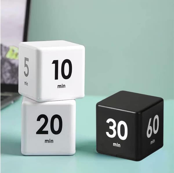 Kubetimer (svart 15-20-30-60 minutter), digital kjøkkentimer, LE