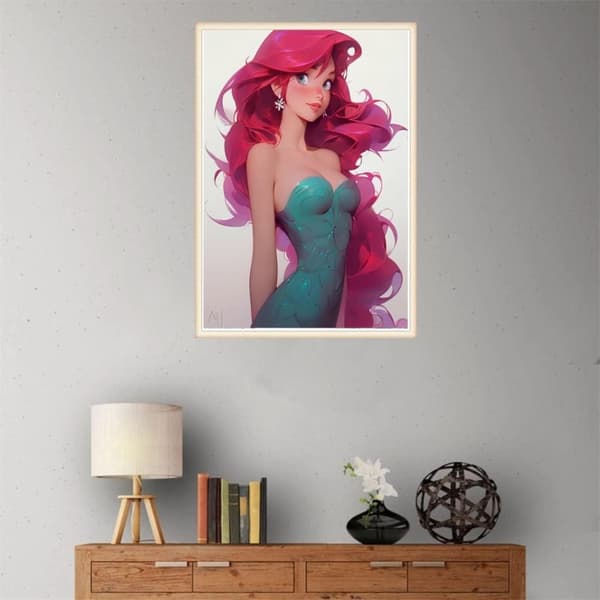 (Prinsessan Rödrosa, 30X40CM) 5D DIY Diamantmålning Set, Full