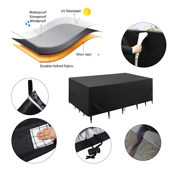 Patioöverdrag, Utomhus Sektionsmöbler Överdrag, Överdrag för 6-8 T