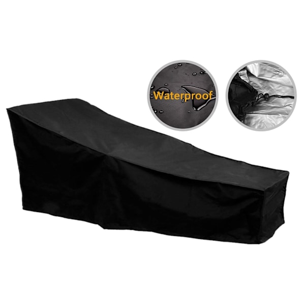 Utomhus Lounge-överdrag - Vattentäta Lounge-stolsöverdrag med slitstarkt 210D-material, Premium Chaise Cha