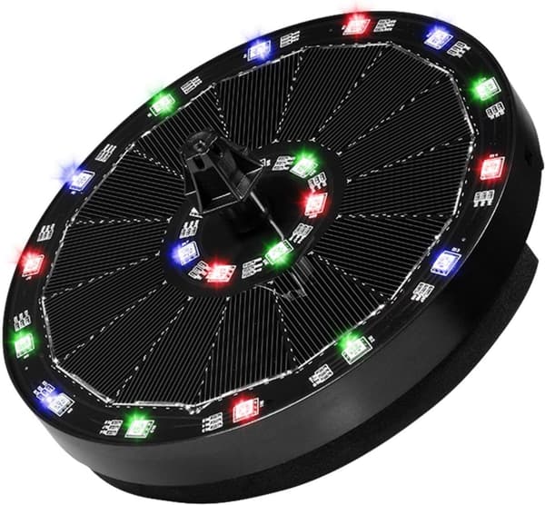 Solarfontene 3W Solardamspumpe med LED-lys for utendørs hage