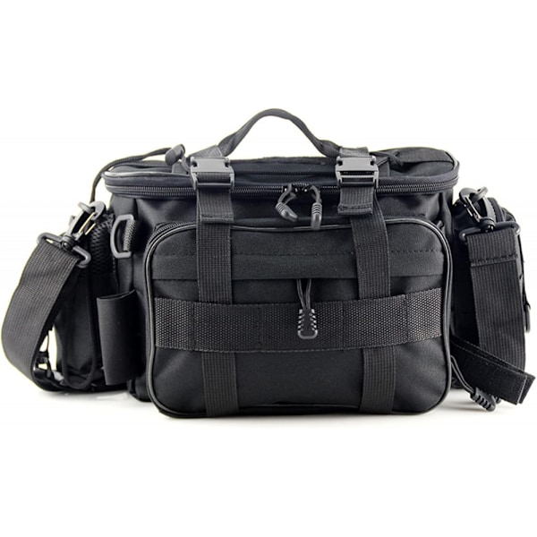 Fiskeredskapsveske (Svart) Oppbevaringsveske for Fiskeutstyr Organizer Midjeveske Messenger Bag Håndveske