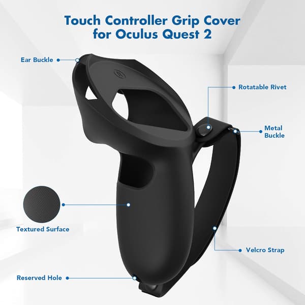 Passer til Oculus Quest 2 halvpakke silikonbeskyttelsesveske,