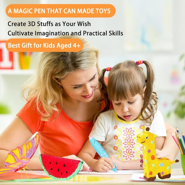 3D Pen til børn fra 4 år og opefter, 3D-printpen til 3D-tænkning Tr