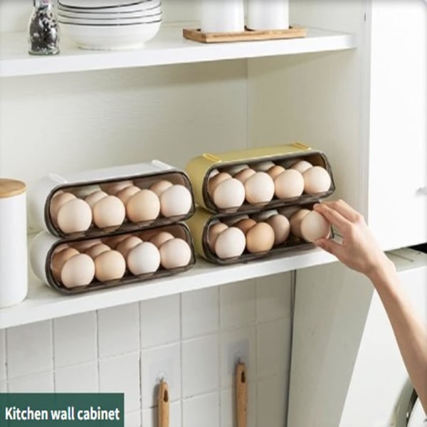 Æggebeholder-opbevaringsboks, stabelbar æggebakke, bærbar æg-stora