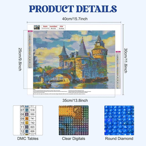 (30x40cm) Slot Diamond Maleri Kit, 5D Diamond Maleri Kit til