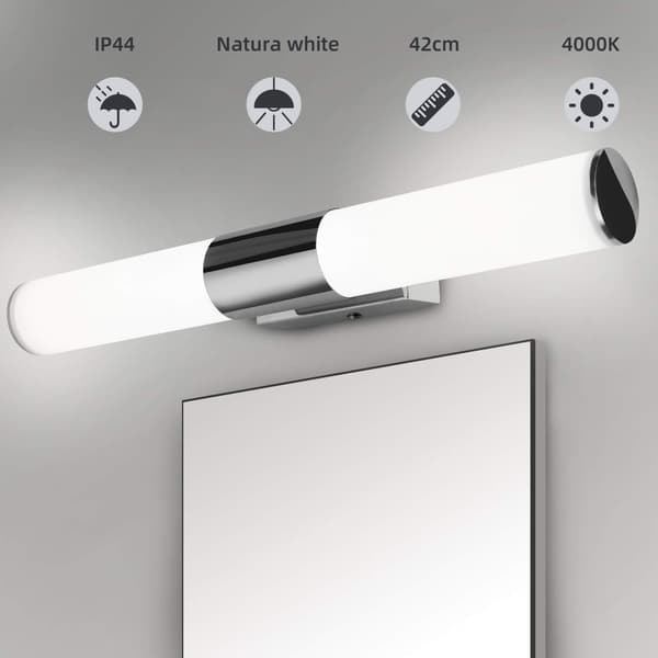 Baderomsspeil vegglampe baderomstaklampe sminkelys krom