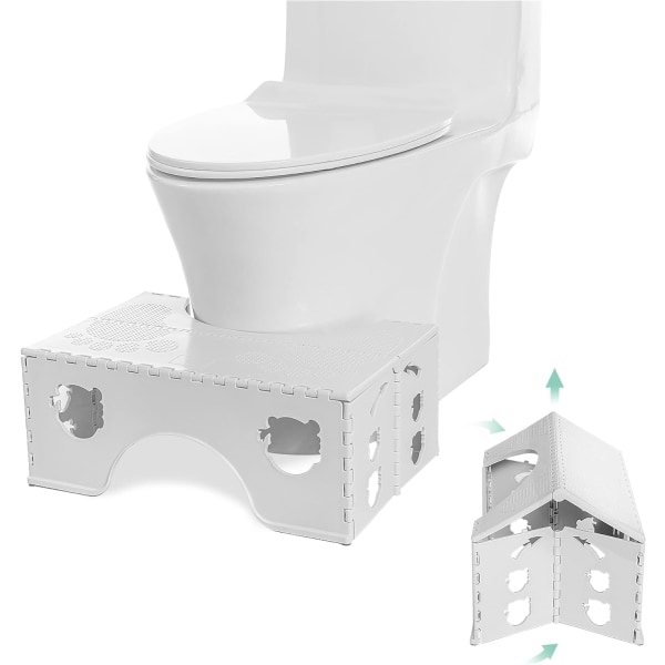 Vikbar toalettpall - Grå - Fysisk badrumspall för vuxna