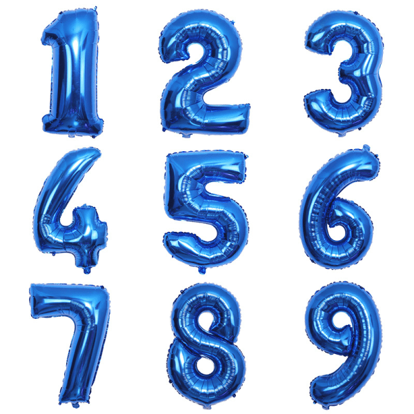 Blå fødselsdagsballoner - 32" Nummerballoner - Fødselsdagsdekoration