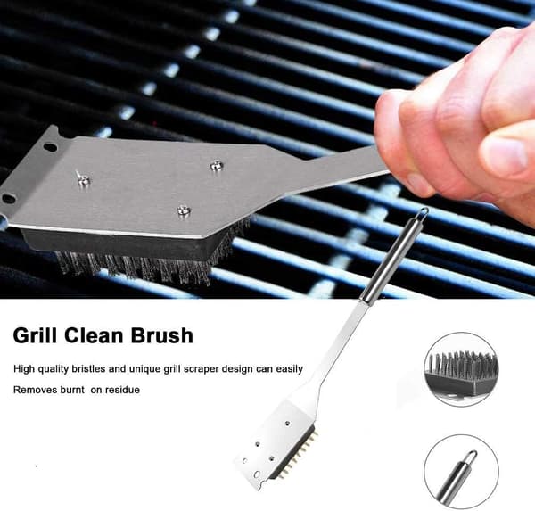 Grillverktyg, 20-delad Grilltillbehörssats, Rostfritt Stål