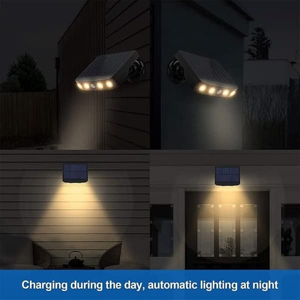 Solcellelampe - LED Lampe - Udendørslampe - Væglampe - Solcelle gadelampe - Sort