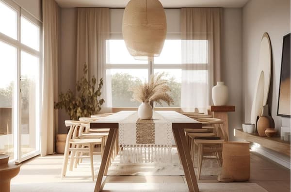 Krem & Brun Boho Bordløper 72 Tommer Lang Landlig Rustikk Bordløper Makrame Burlap Høst Borddekorasjon