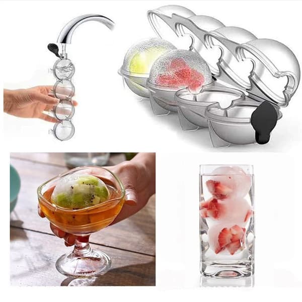 Isbitstråg - Isbollar - Läckagesäker - Ismaskin - Rund - Is - Transparent