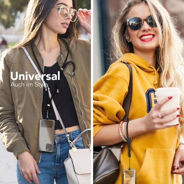Justerbar, diagonal nylon-snor, mobiltelefonkjede, universell