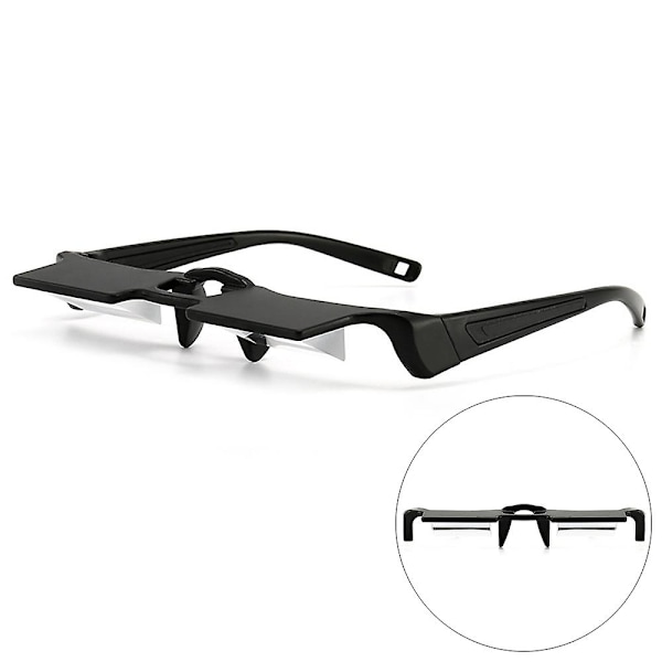 Lätta att använda horisontella Lazy Glasses, Sängläsningsglasögon med prisma, Svart