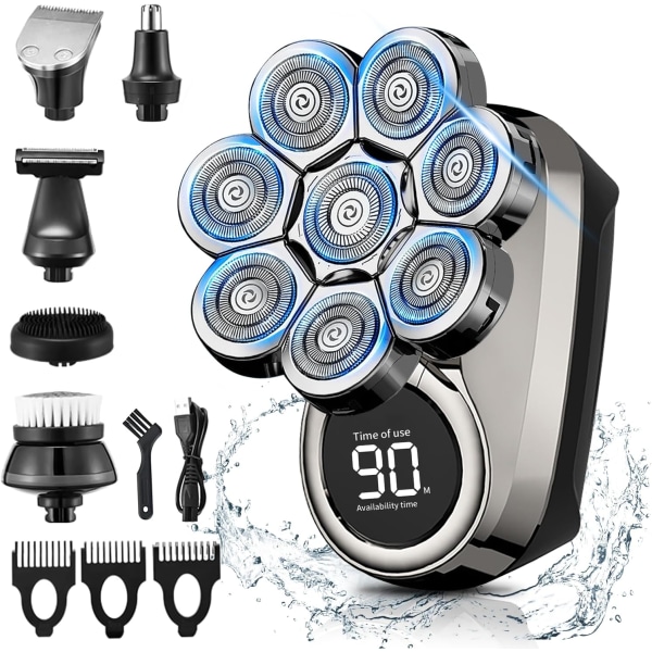 Men's Head Shaver, 8D 6 in 1 Electric Head Shaver, IPX7 Waterproo