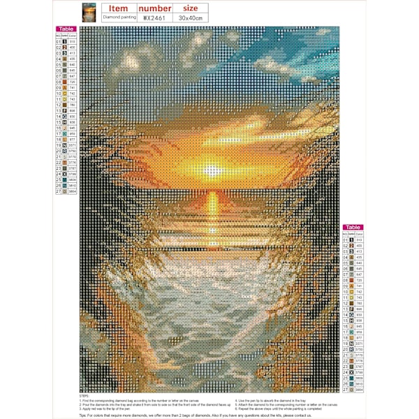 5D Diamantmålning Kit för Vuxna, 30x40cm Strand Diamantkonst Kit