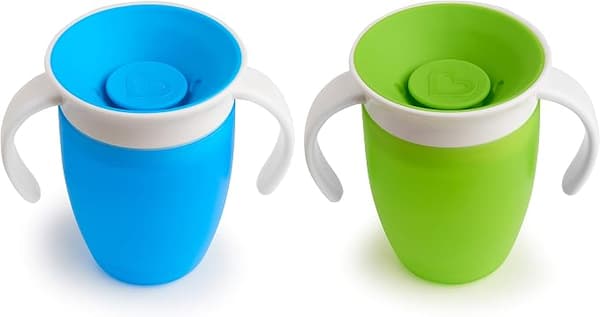 360ᵒ lærekopp - grønn/blå - 207 ml, sett med 2