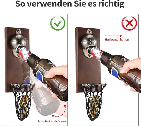Basketbollflasköppnare med väggficka Heminredning Vin Öl Bo