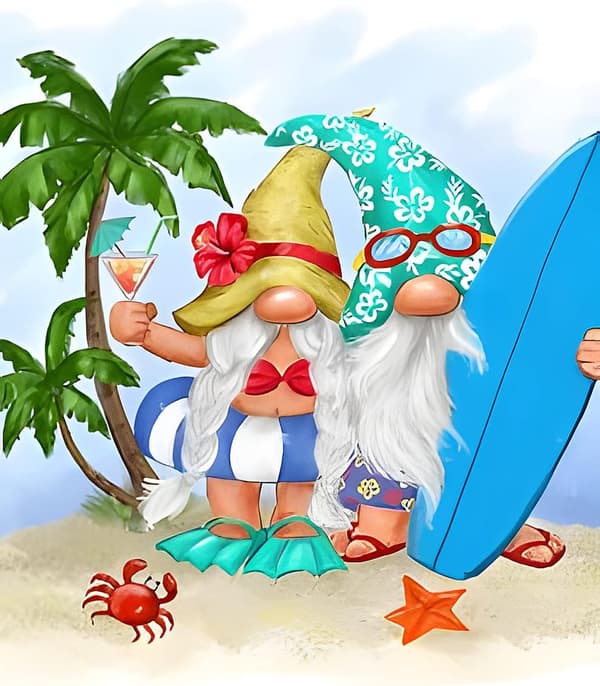 30x40cm, Midget Beach Diamantmaleri Kit 5d diamantmalt rhi