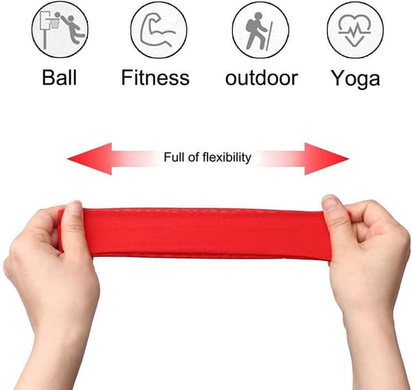 Yoga bomullshodebånd, elastisk hodebånd for sport, pilates, fitn