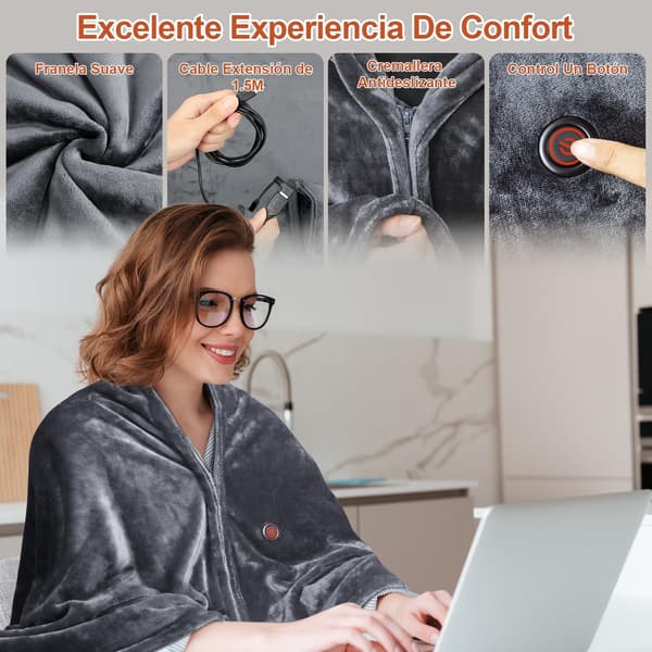 USB elektrisk teppe, lite elektrisk teppe, 150x85cm oppvarmet teppe