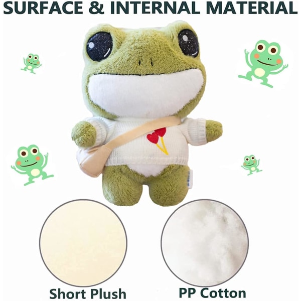 11,8 tuuman täytetyt sammakkopehmolelu, Super Cute Green Frog Plus