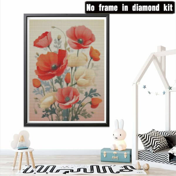 (30x40cm) 5D Diamantmaleri Fuld af Blomster, Diamantmaleri C