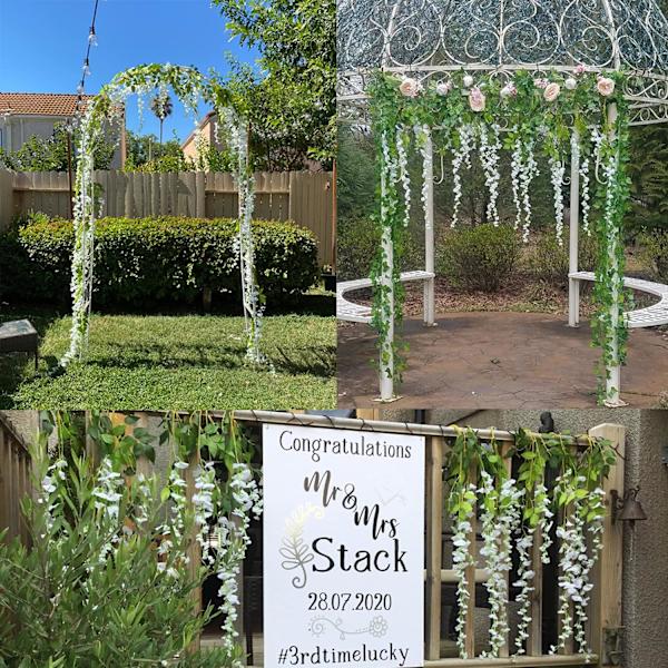 12 st Vit Konstgjorda Blommor Konstgjorda Wisteria Heminredning