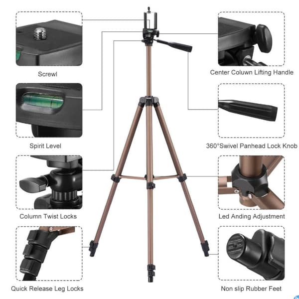Justerbar monopod-stativ med fjärrkontroll