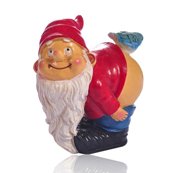 Loonie Moonie Bar Butt Garden Gnome Staty, Medium 11 cm, Polyre