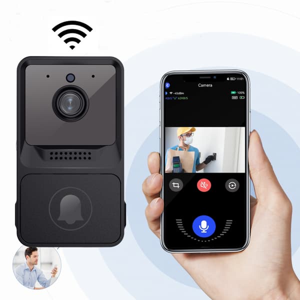 Trådlös fjärrkontroll videodörrklocka, hemtelefon HD-nattvision