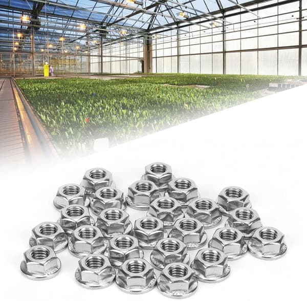 25 st 304 Rostfritt Stål Flänsmutter M8 Hexmutter med Transparent