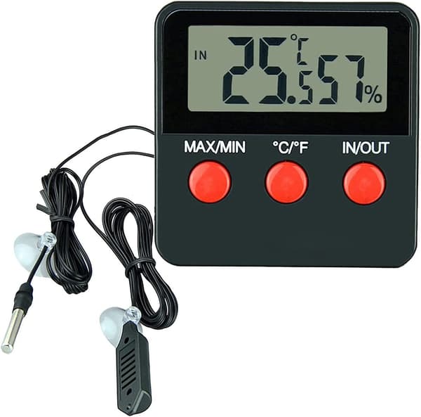 Reptiler Digitalt Termometer Hygrometer LCD Temperatur og Fuktighet