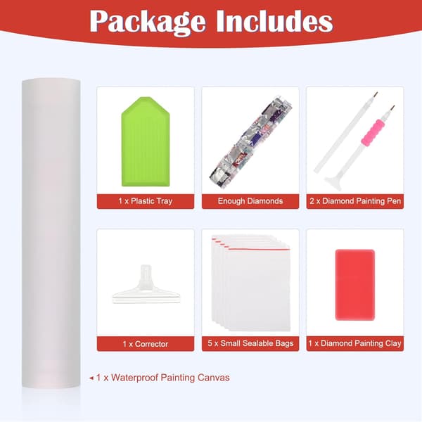 5D DIY Diamantmålning Kit Komplett 30 x 40cm, Blommor