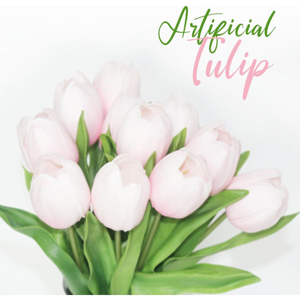 11 stj konstgjorda tulpanbuketter PU-simuleringstulpaner med stora blomknoppar Real Tou