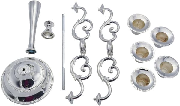 (Sølv) 5 Lys Metal Lysestake Stor Lysestake Bryllup Arrangement