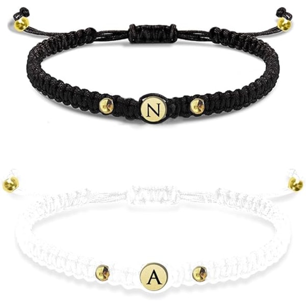 stycken, Anpassningsbara pararmband, Anpassningsbara Initial Lett