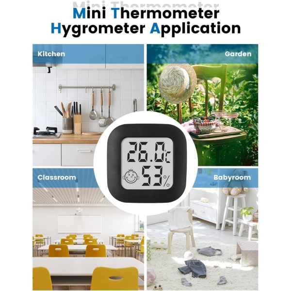 (Noir)Mini Thermomètre Hygromètre Intérieur Digital à Haute Préci