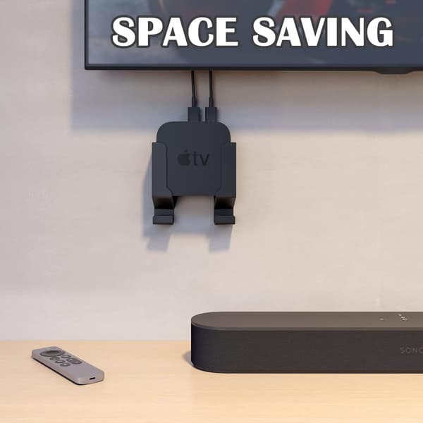 (Sort) Universal vægbeslag til TV-boks/router/switch