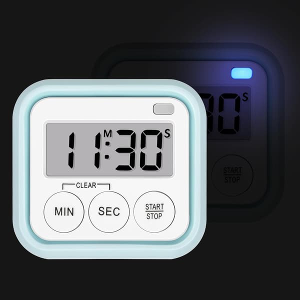 2 Stk. Blå Timer, Kjøkkentimer, Matlaging Klasseromstimer, Magnetisk Digital Timer for Barn og Lærere