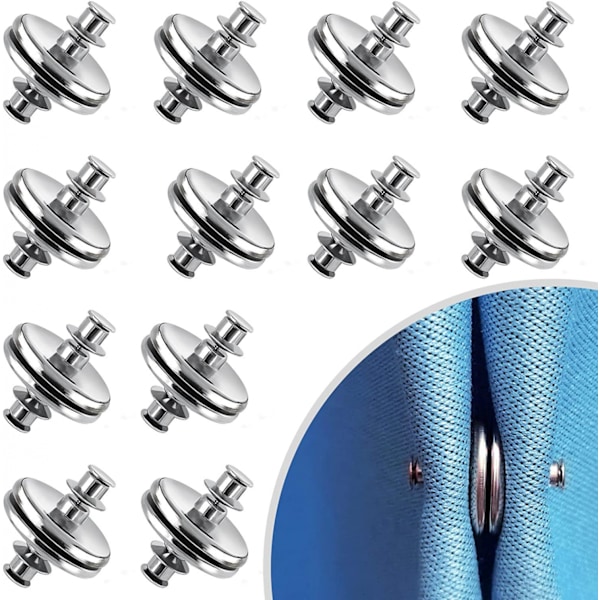 Gardinklämmor med Magneter, Gardinhållare (Set, 12 stycken)