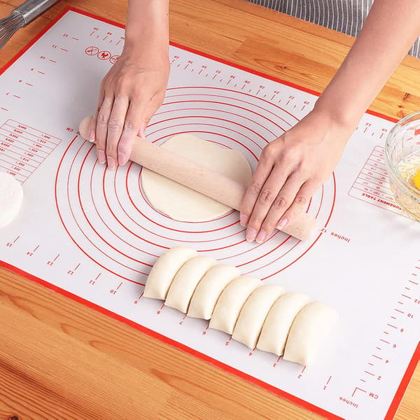 Stor ekstra tykk silikon bakematte, non-stick kjevlematte