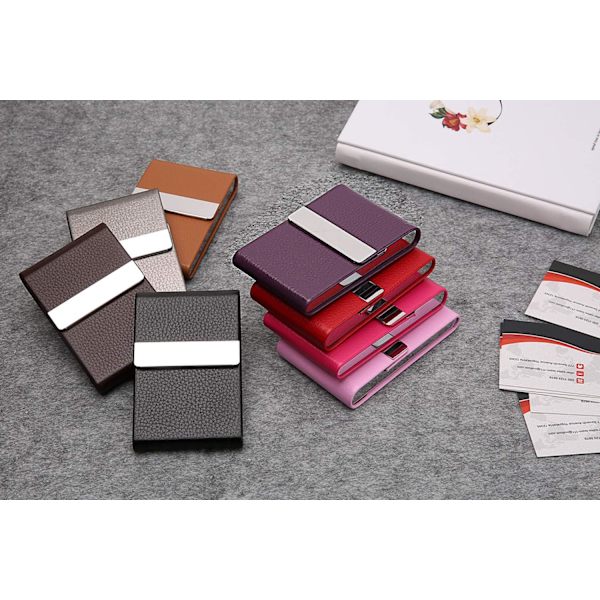 1 st Brown Business Card Holder - PU Läder Business Card Holder