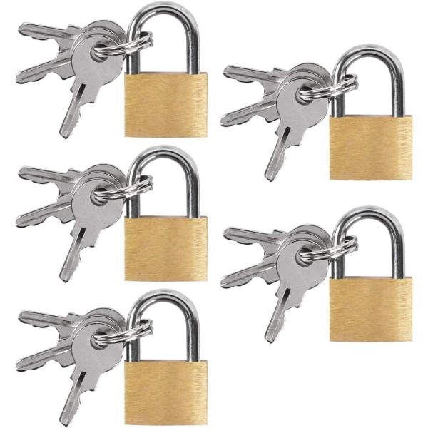 5 Pack Mini Padlock with Key - Small Padlock for Luggage, Travel