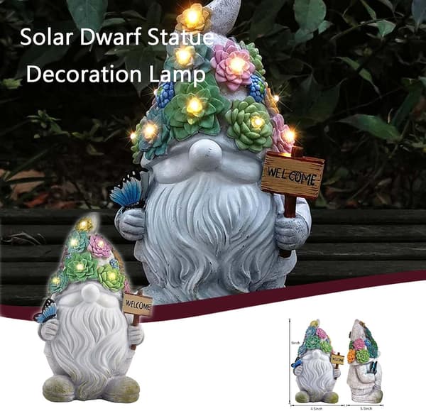 Havefigur Statuer - Dekorative Solcellelamper - 10 Varmt Hvide LED
