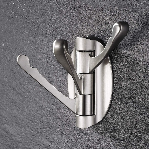 Solid Metal Swivel Hook Heavy Duty Folding Swing Arm Triple Coat Hook With Multi Three Fol