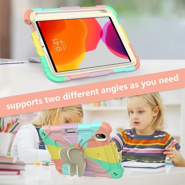 Tablet Cover til iPad Mini 6 med Penholder Pink med Støttestativ og Skulderrem