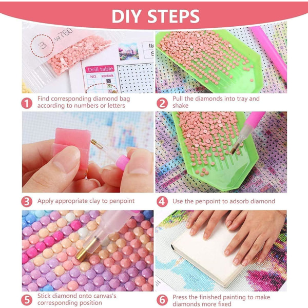 30x40cm DIY Diamantmålning Set för Vuxna och Barn - Rödhårig