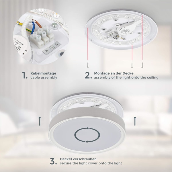 LED-taklampa 12 W I 4 000K I 25 cm diameter I 1 200 lumen I